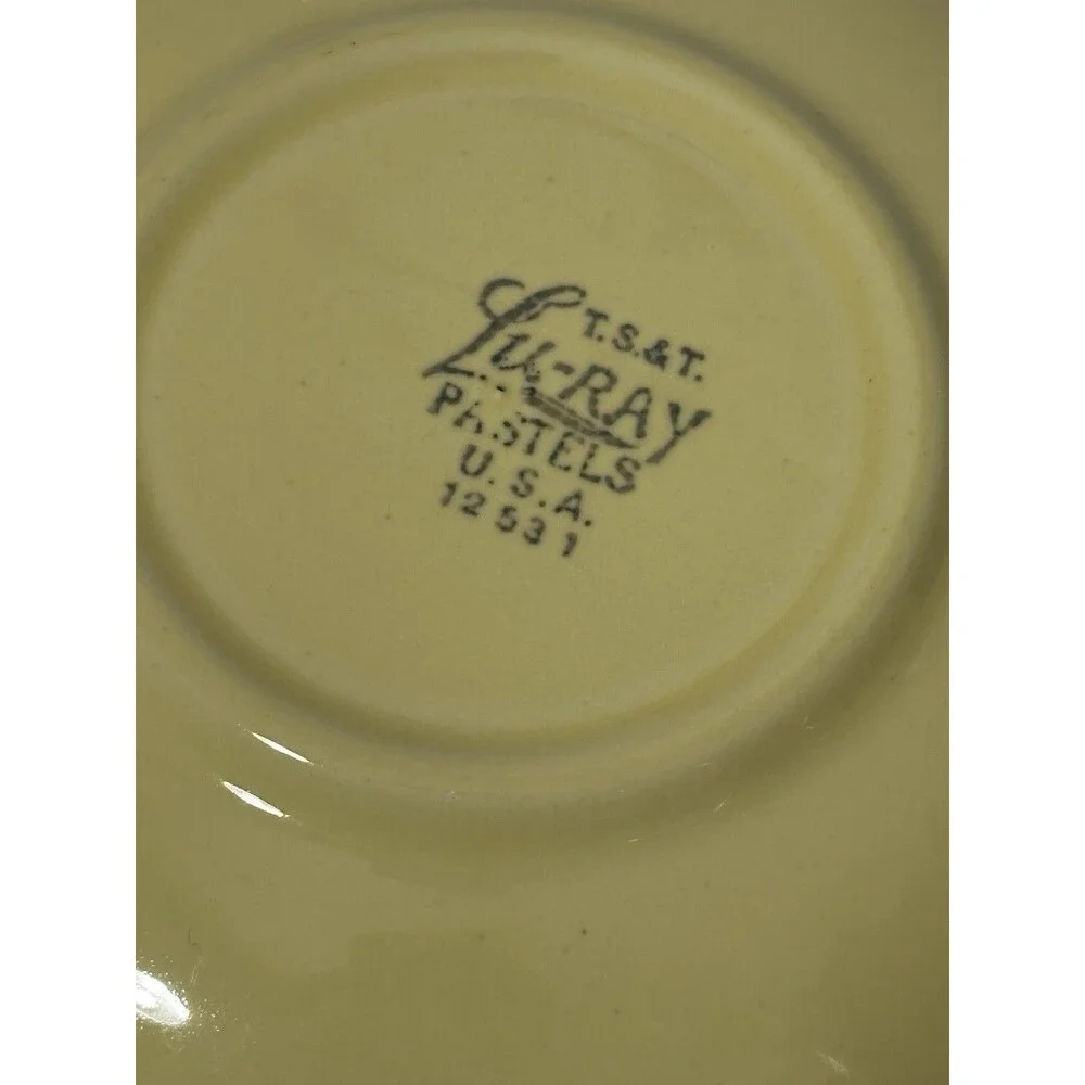 VTG LuRay Pastels TS&T Footed Cup & Saucer Set - Pastel Yellow